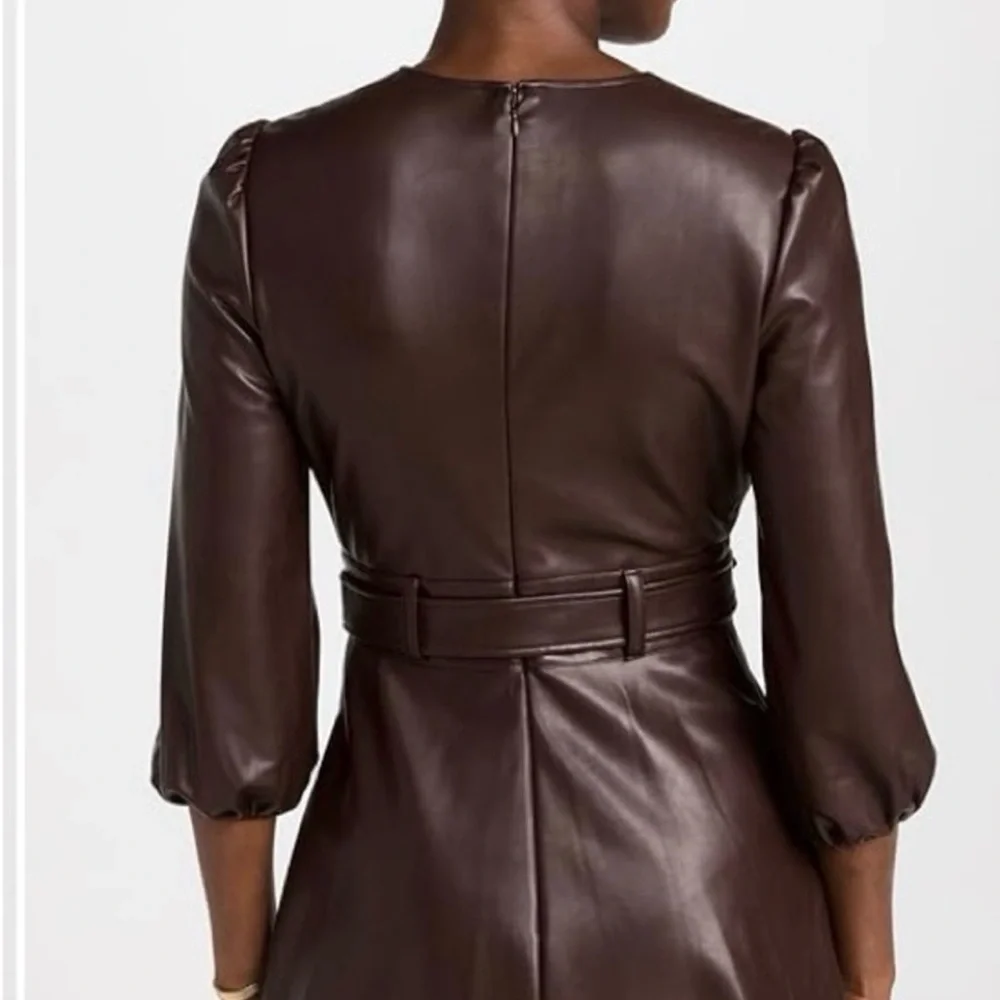 ✨ Shoshanna Faux Leather Belted Dress – Size 12 ✨ - Picture 5 of 7